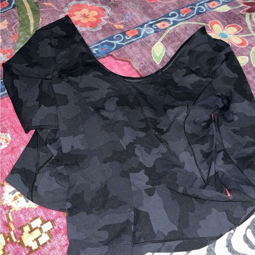 Black Camouflage Women's Top